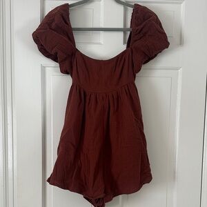 Princess Polly Lorna Romper Brown